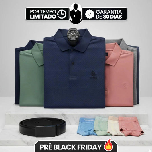 Camisa Polo Ventura Masculina em Algodão [Leve 6, Pague Só 3]