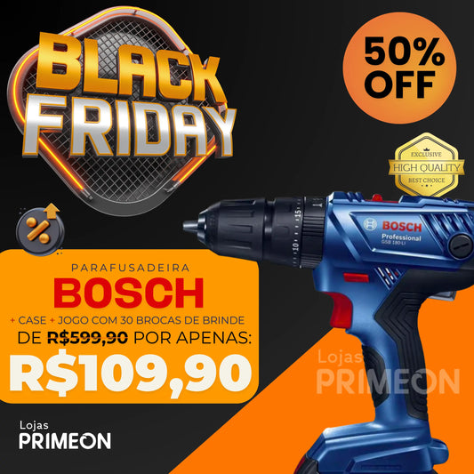 [QUEIMA DE ESTOQUE] Parafusadeira + Case + Jogo com 30 Brocas de Brinde